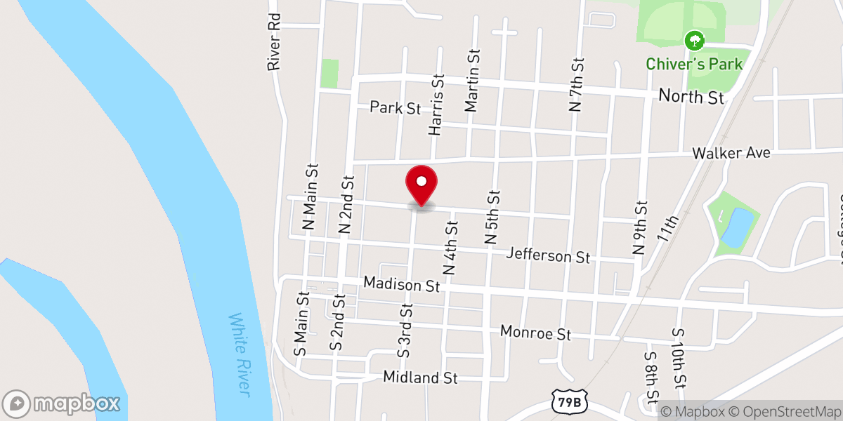Map showing location of Methodist Parsonage