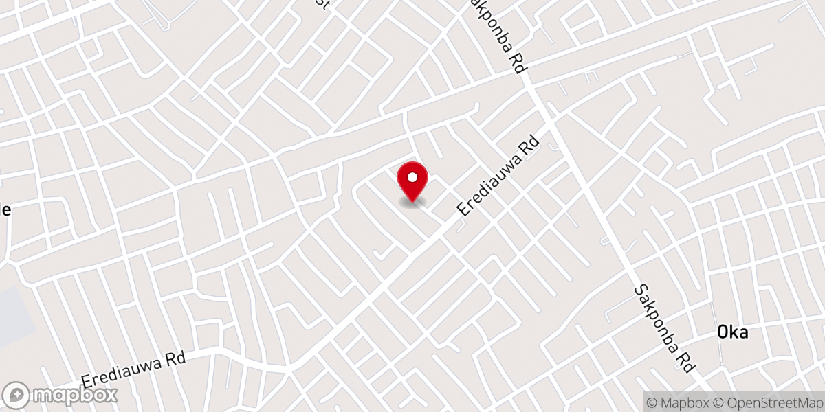 Map showing location of St Agatha Catholic Church, Benin City