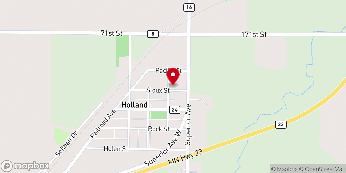 Map showing location of Holland Christian Reformed Church
