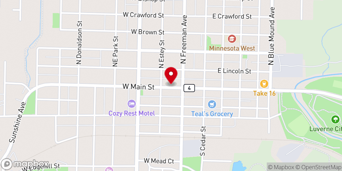 Map showing location of United Methodist Church