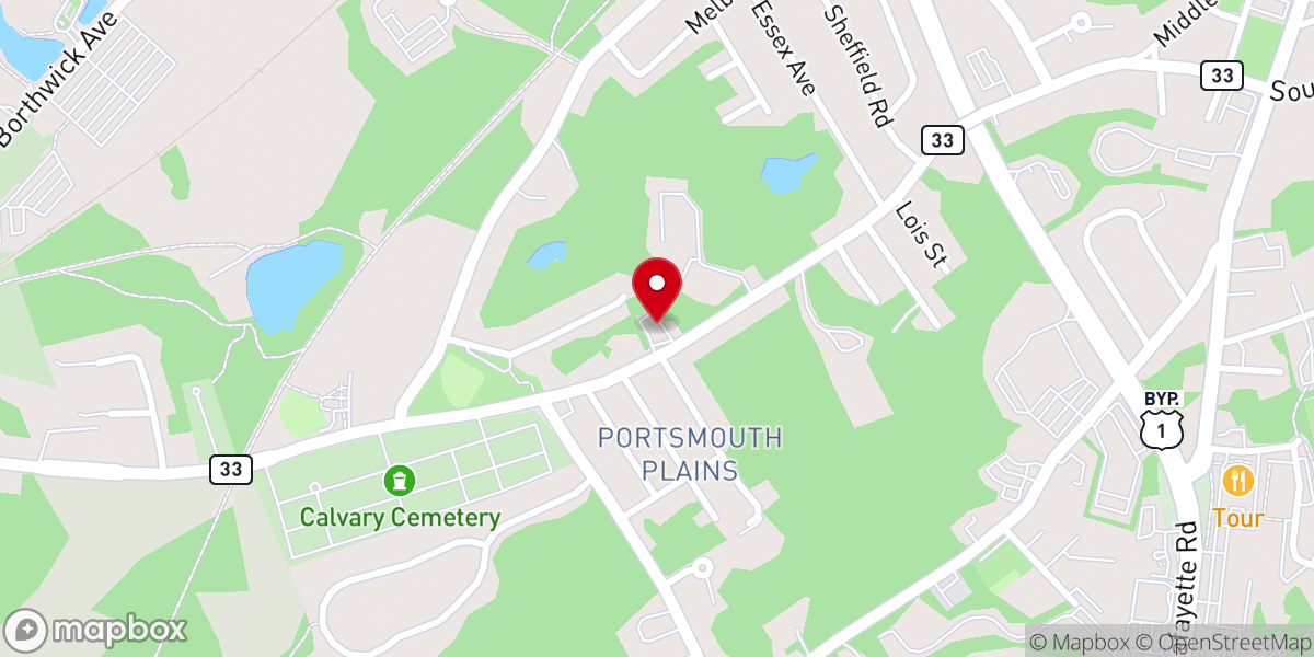 Map showing location of Hope Presbyterian Church