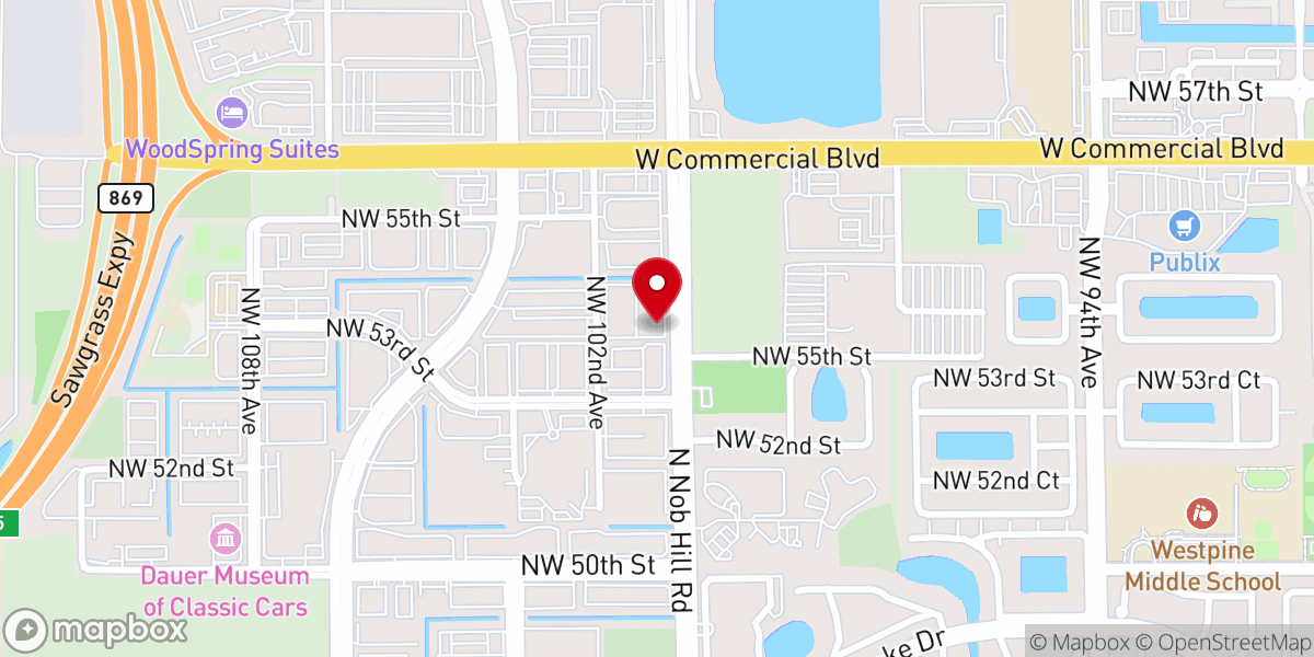 Map showing location of North Broward Pentecostal Tabernacle