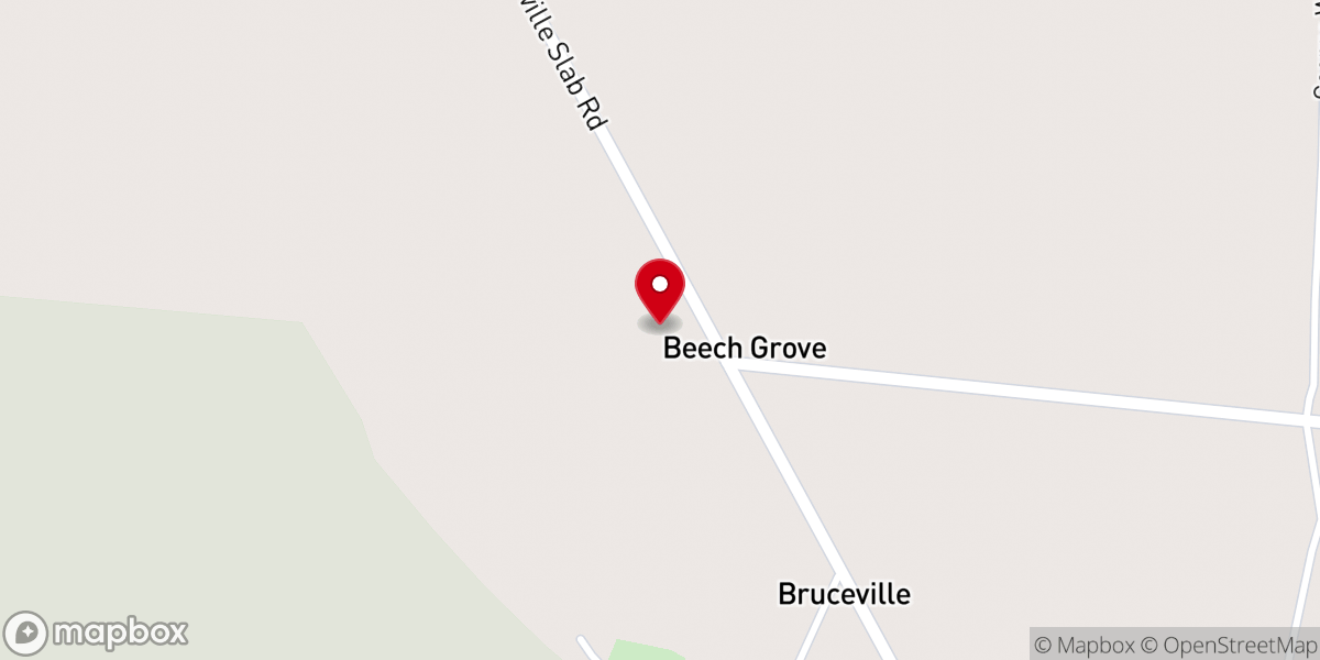 Map showing location of Beech Grove Church