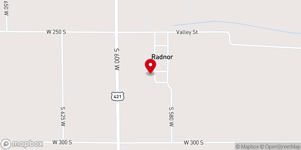 Map showing location of Radnor United Methodist Church