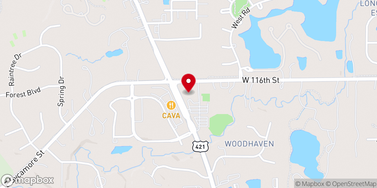 Map showing location of Zionsville Food Pantry - Food Distribution Center