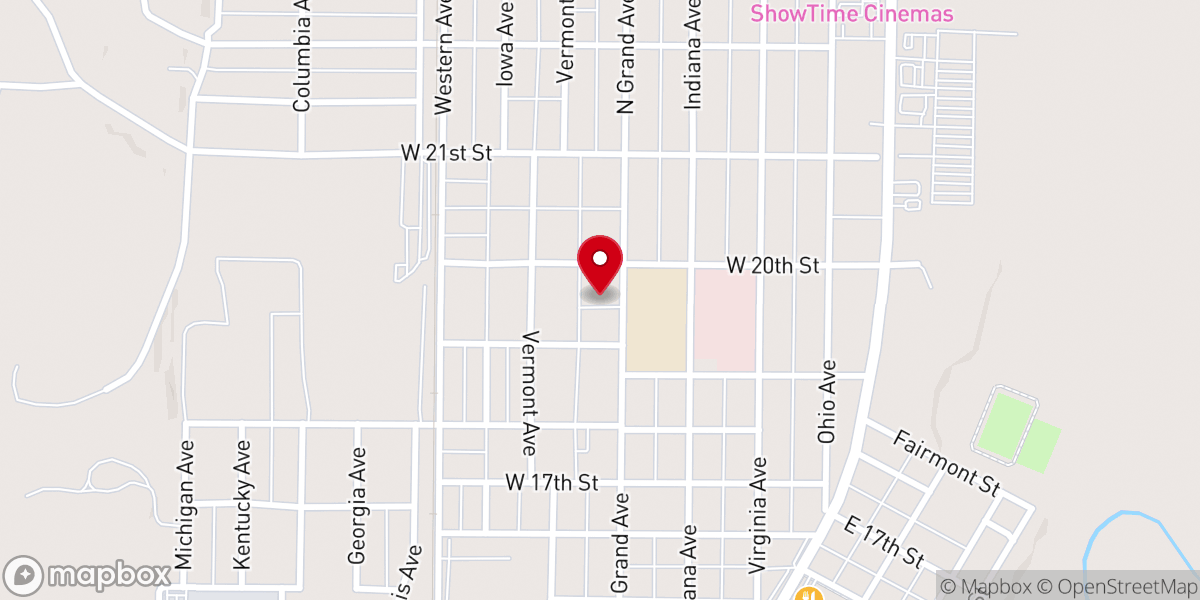 Map showing location of Grand Avenue United Methodist Church
