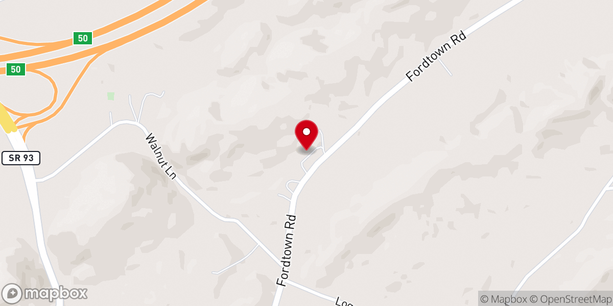 Map showing location of Fall Branch Church of Christ