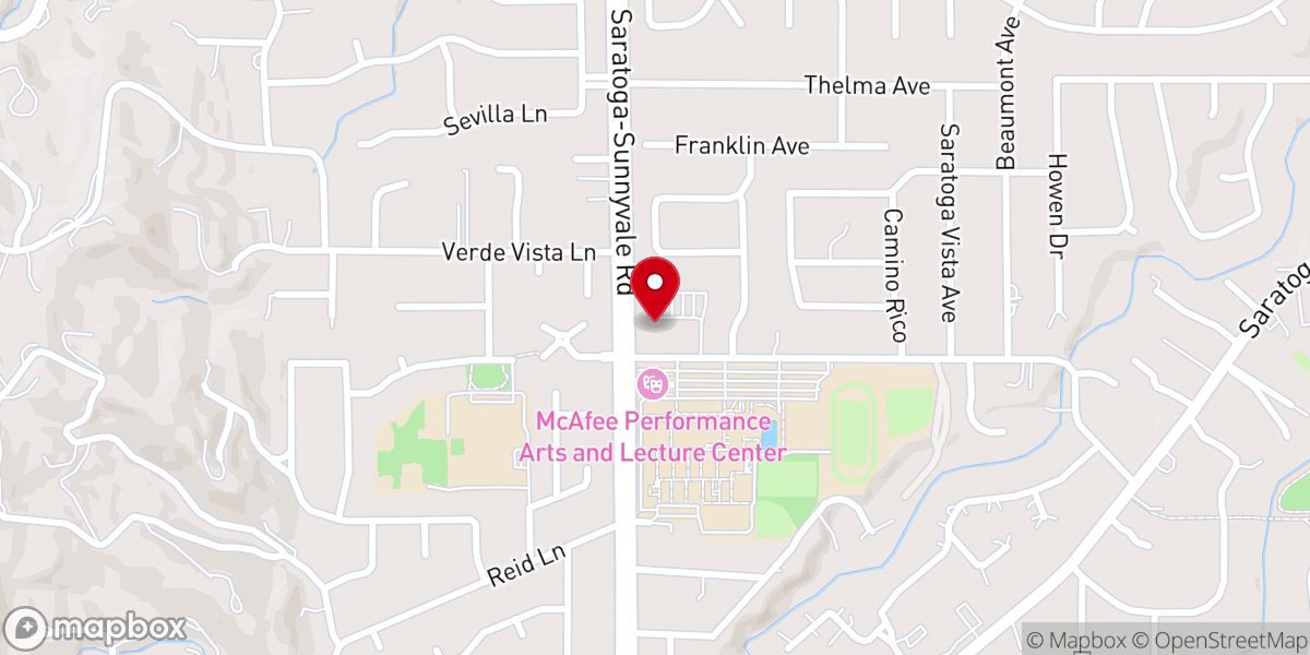Map showing location of Menlo Church - Saratoga