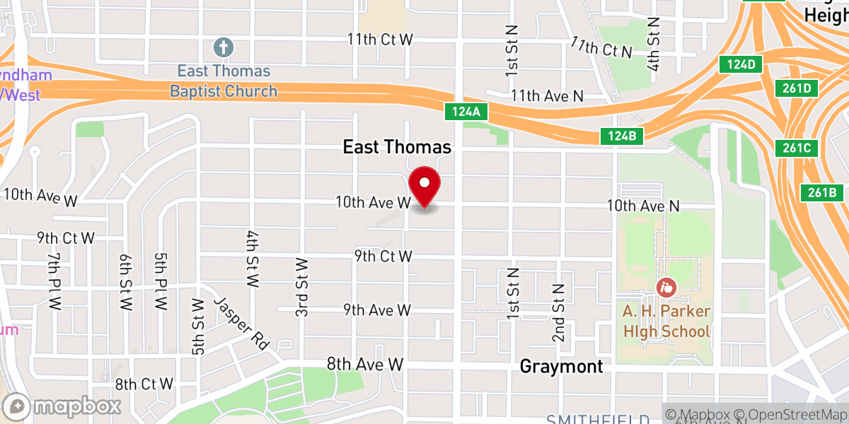 Map showing location of Perfecting the Saints Ministries