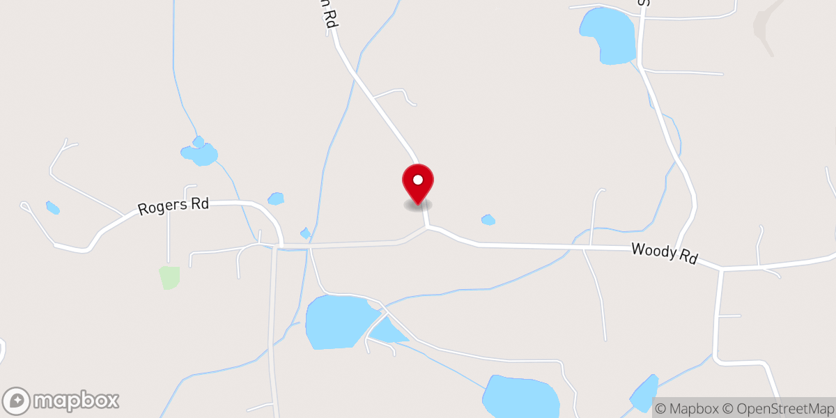 Map showing location of Oak Grove Baptist Church