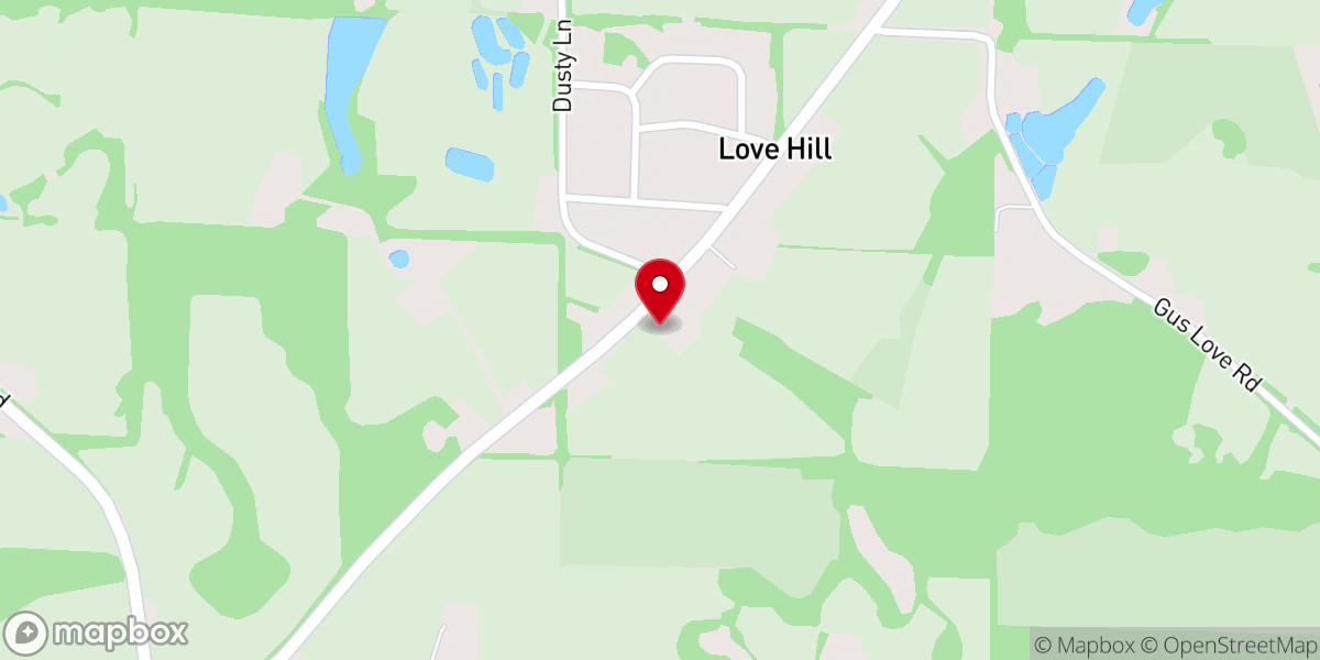 Map showing location of Love Hill Assembly Of God Church