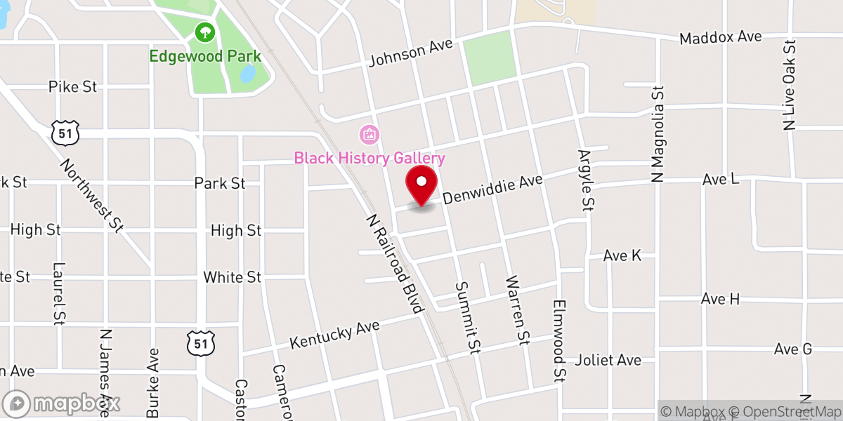 Map showing location of Bethel AME Church