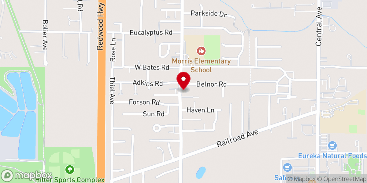 Map showing location of Northfork Full Gospel Church
