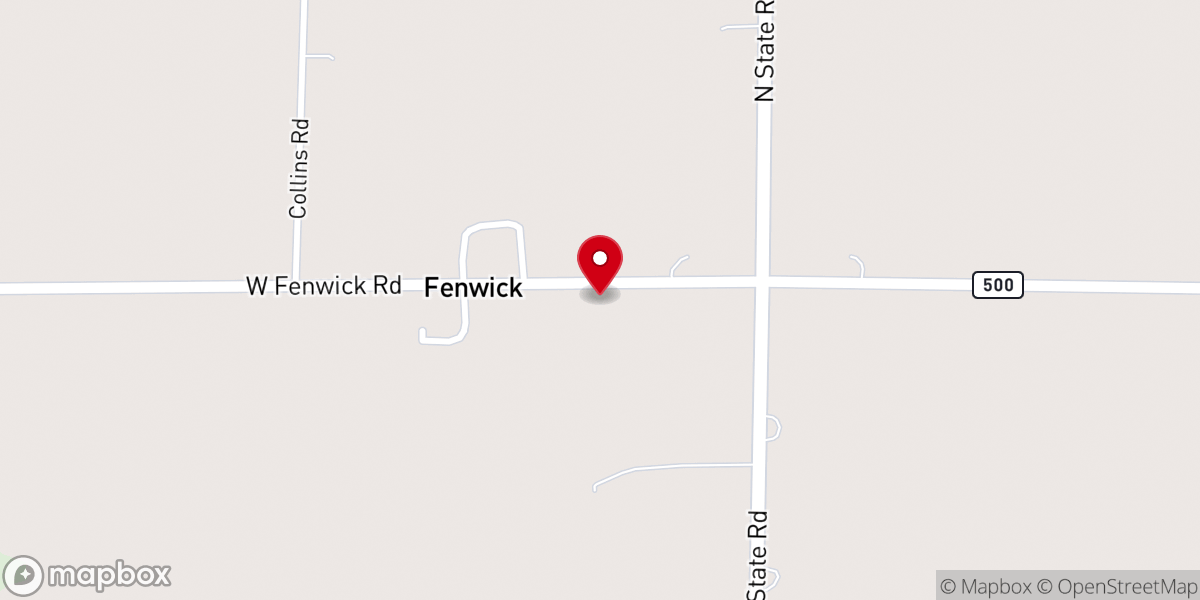 Map showing location of Fenwick United Methodist Church