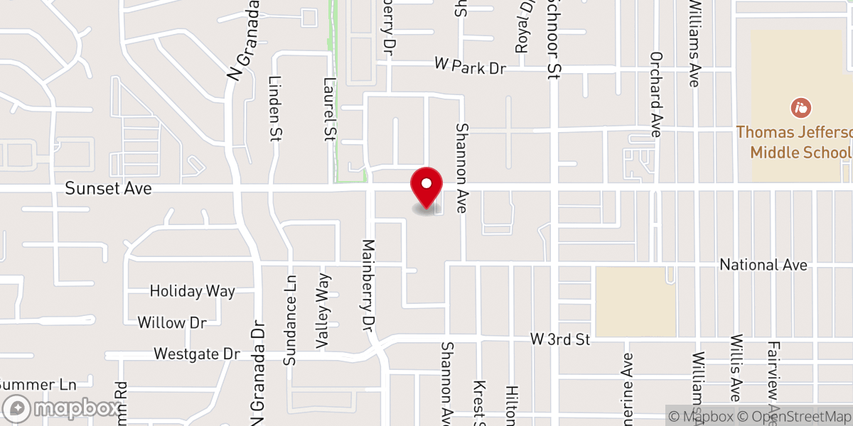 Map showing location of FIRST CHRISTIAN CHURCH OF MADERA