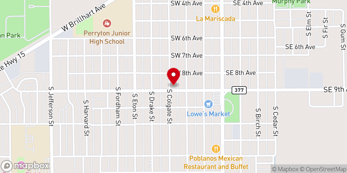 Map showing location of Foursquare Gospel Church
