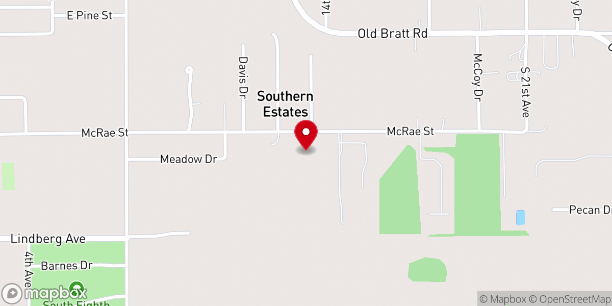 Map showing location of Brooke Memorial Baptist Church