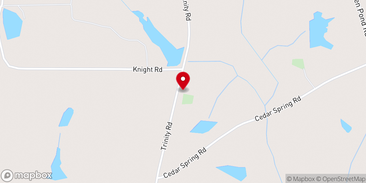 Map showing location of Trinity Primitive Baptist Church