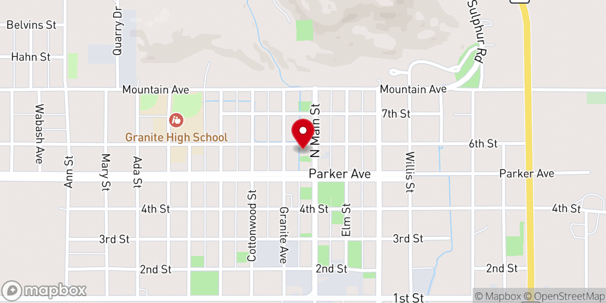 Map showing location of First Baptist Church