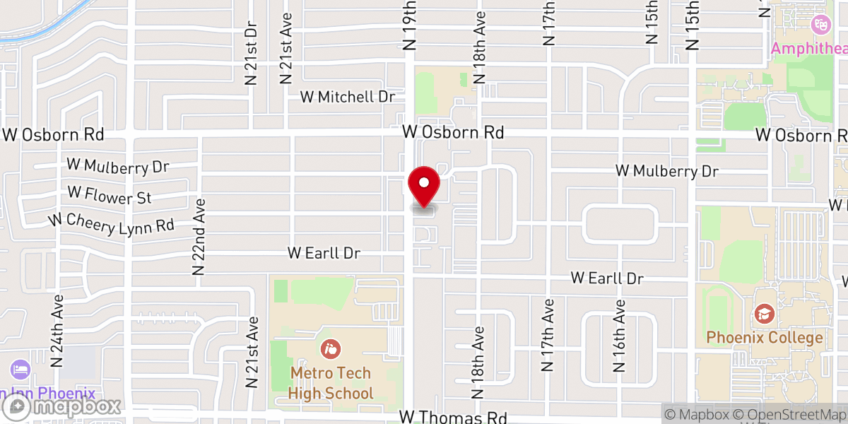 Map showing location of West High Baptist Church