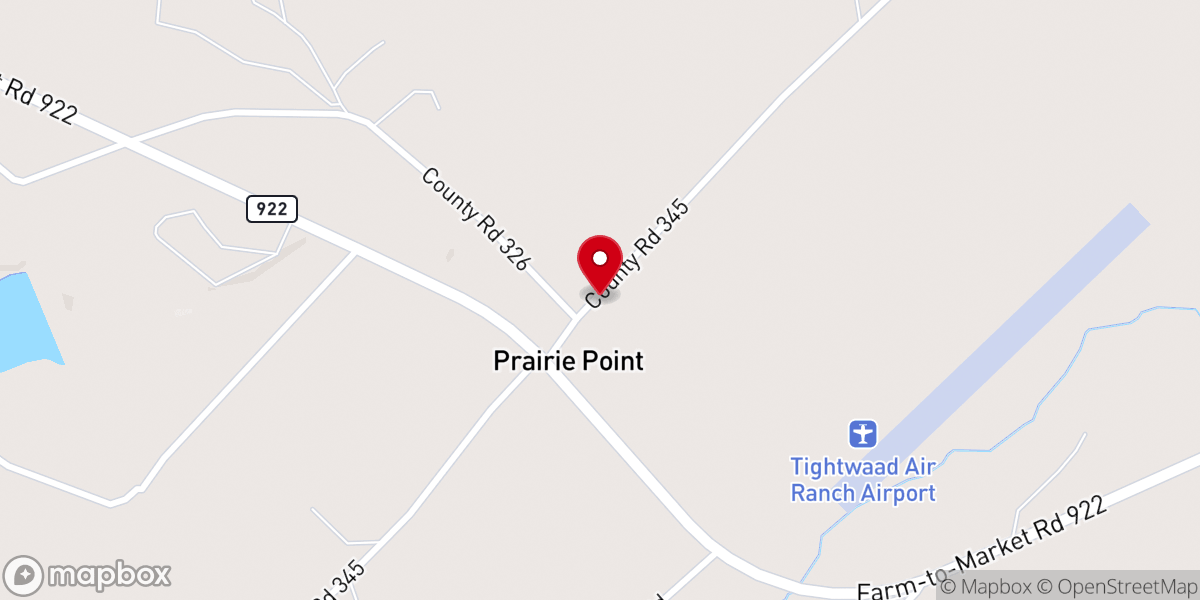 Map showing location of Prairie Point Chrurch-Nazarene