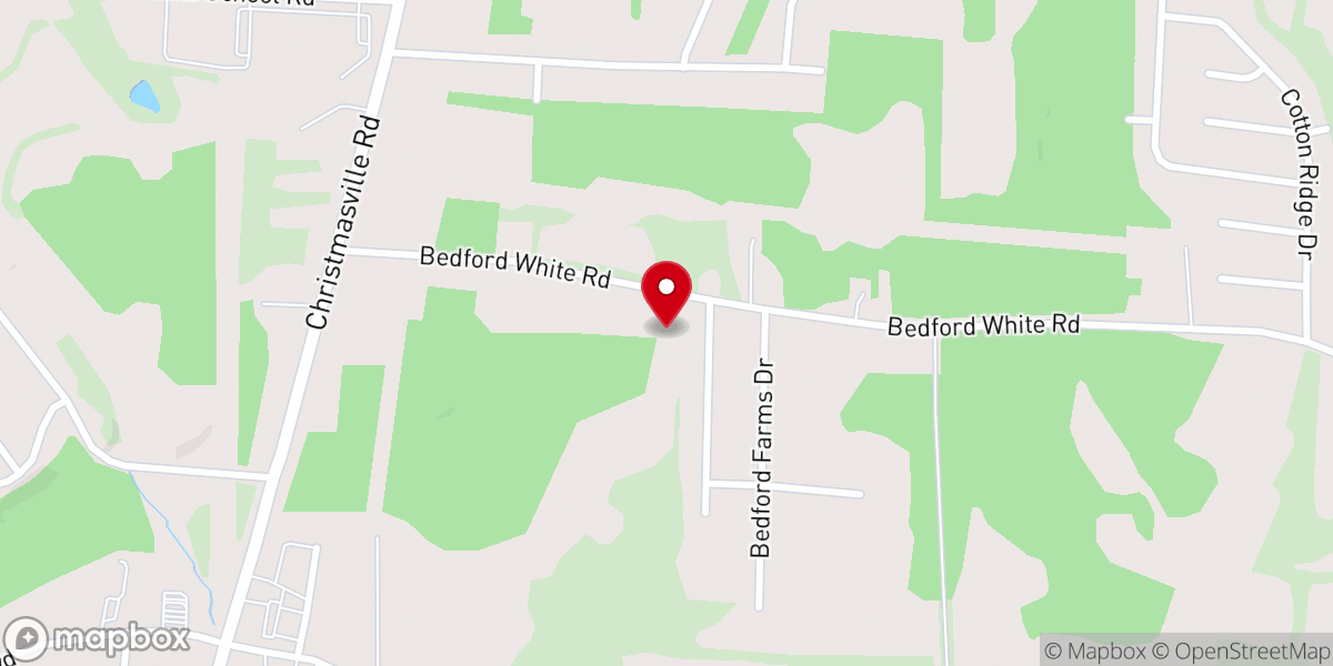 Map showing location of Bedford White Church