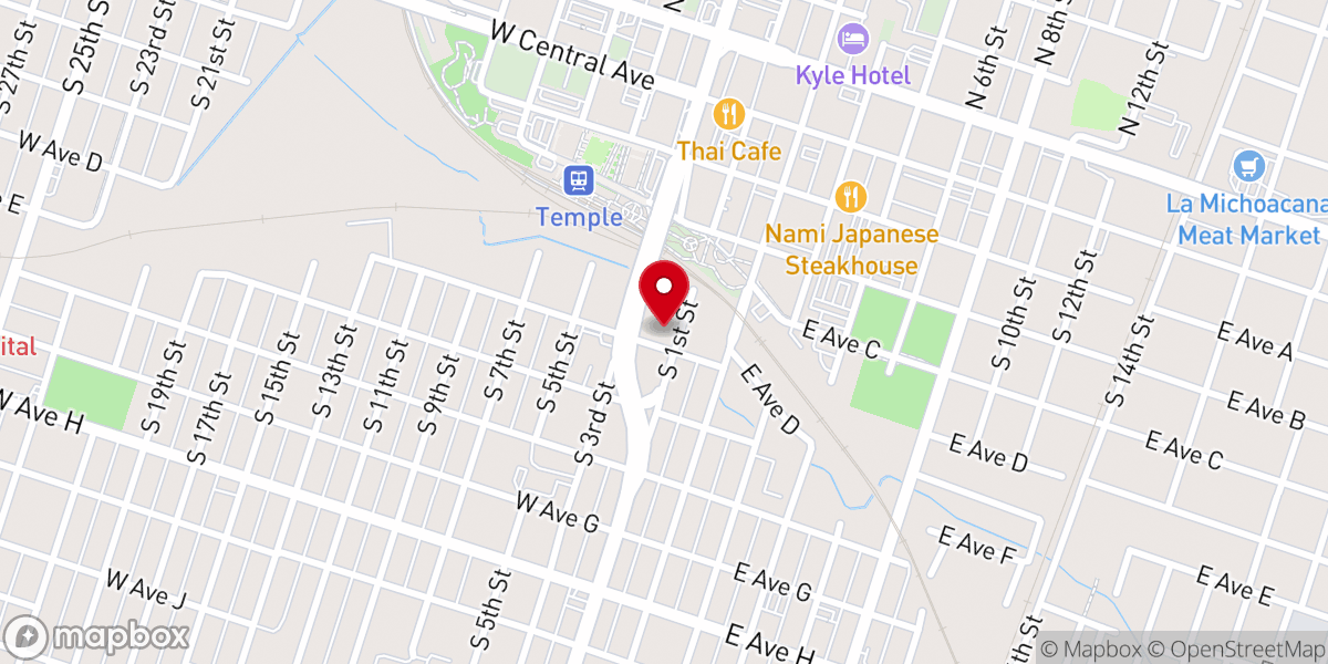 Map showing location of Temple Christian Outreach