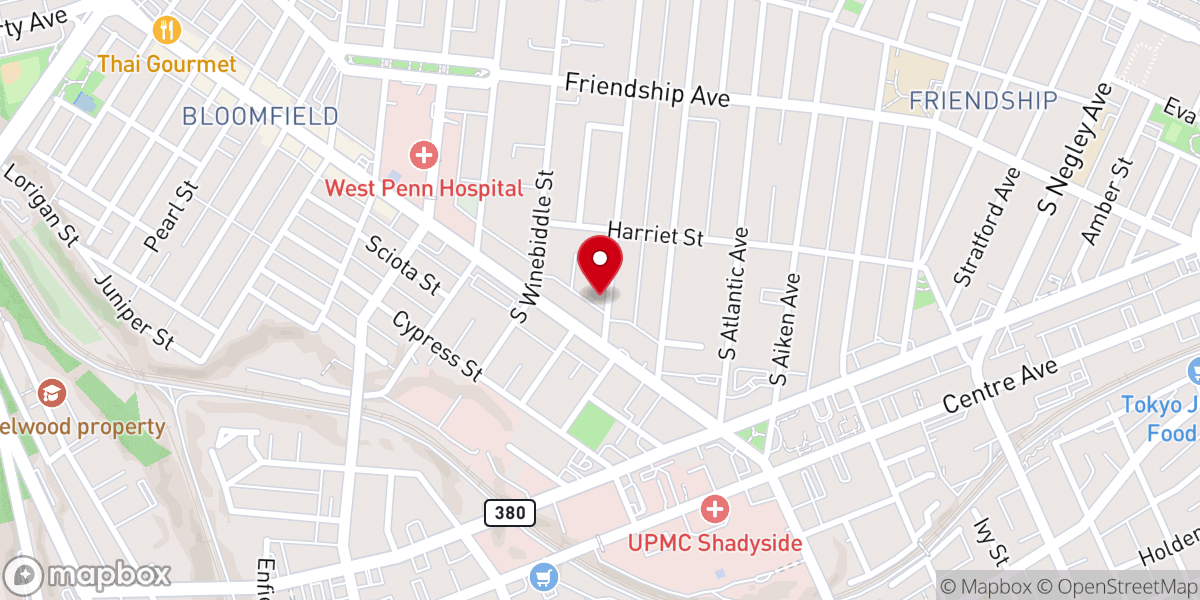 Map showing location of East End Assembly of God Church