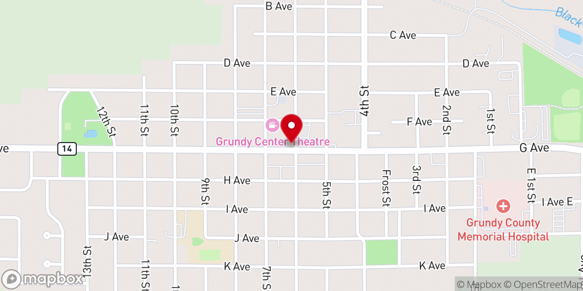 Map showing location of The Grundy Register