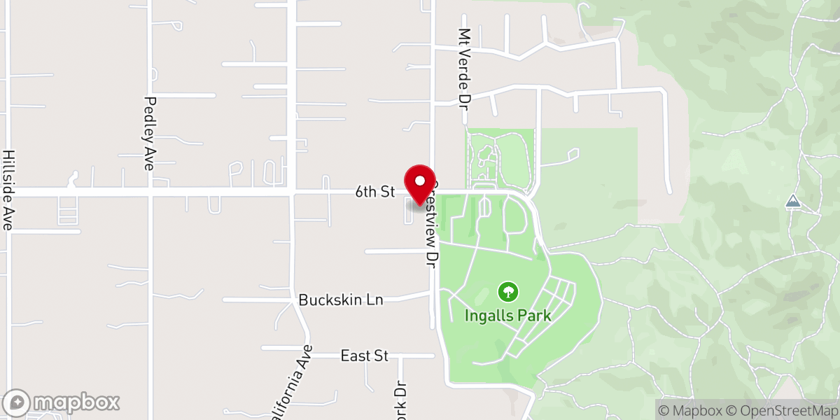 Map showing location of Church of Christ Norco