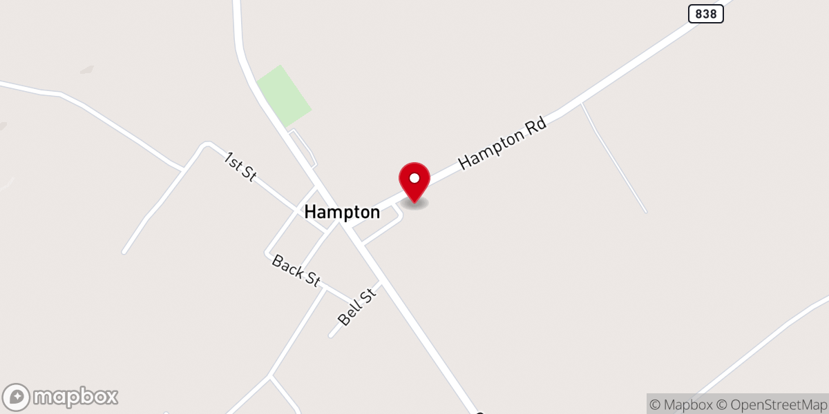 Map showing location of Hampton Methodist Church