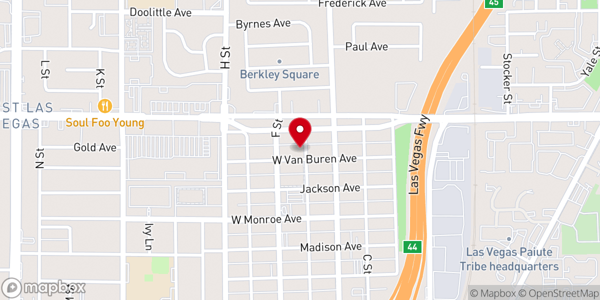 Map showing location of Las Vegas Catholic Worker