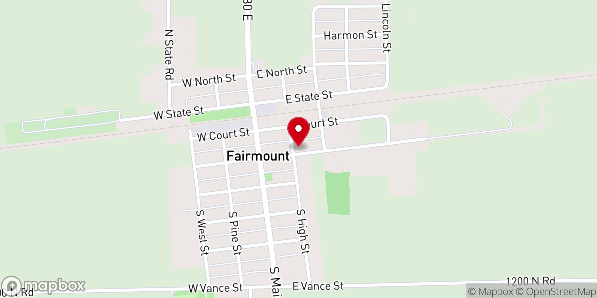 Map showing location of Fairmount United Methodist Church