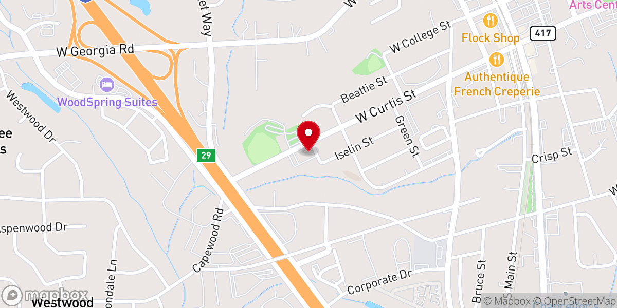 Map showing location of Summit Church - Simpsonville Campus