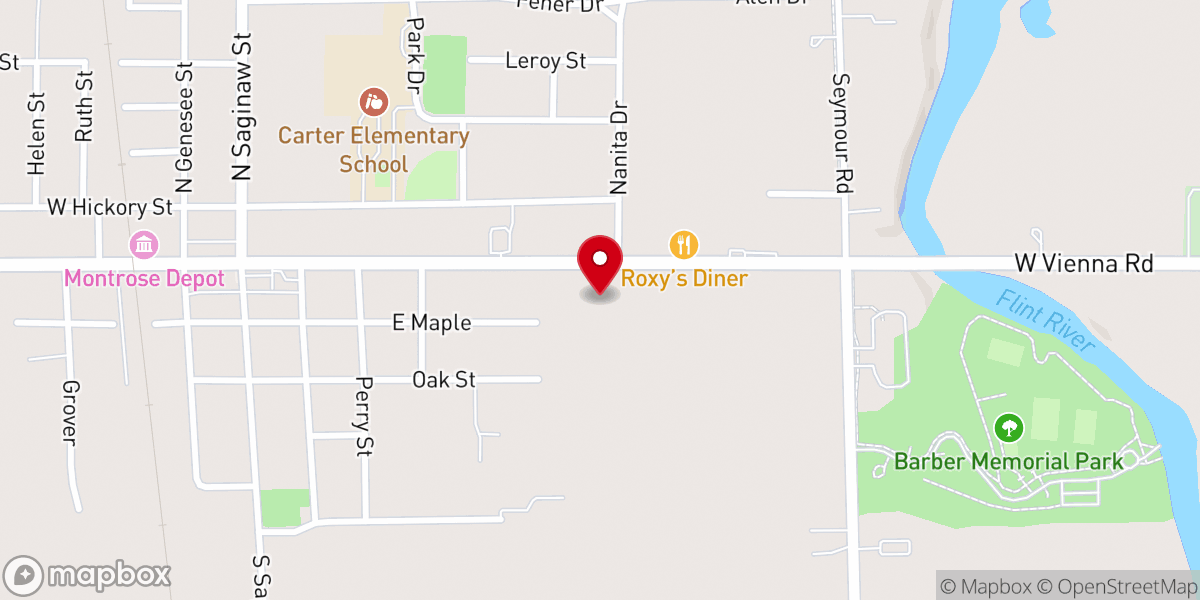 Map showing location of Montrose Baptist Church