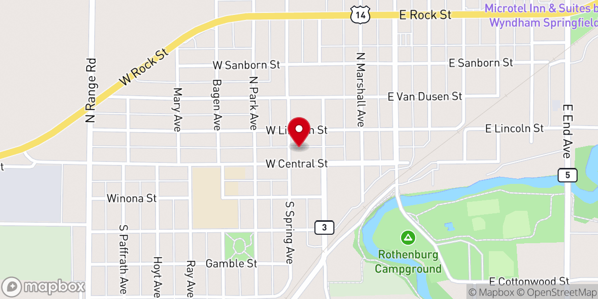 Map showing location of Zion Lutheran Church