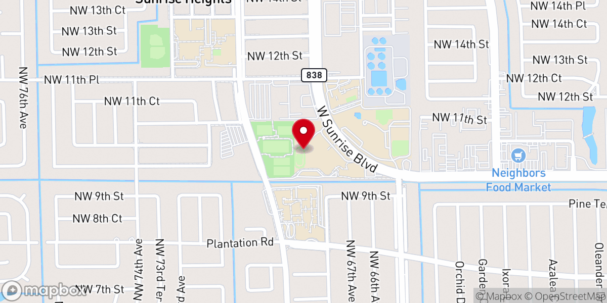 Map showing location of First Grace Church of Plantation