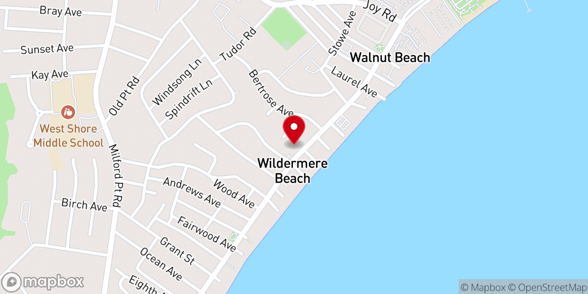 Map showing location of Wildermere Beach Congregational Church