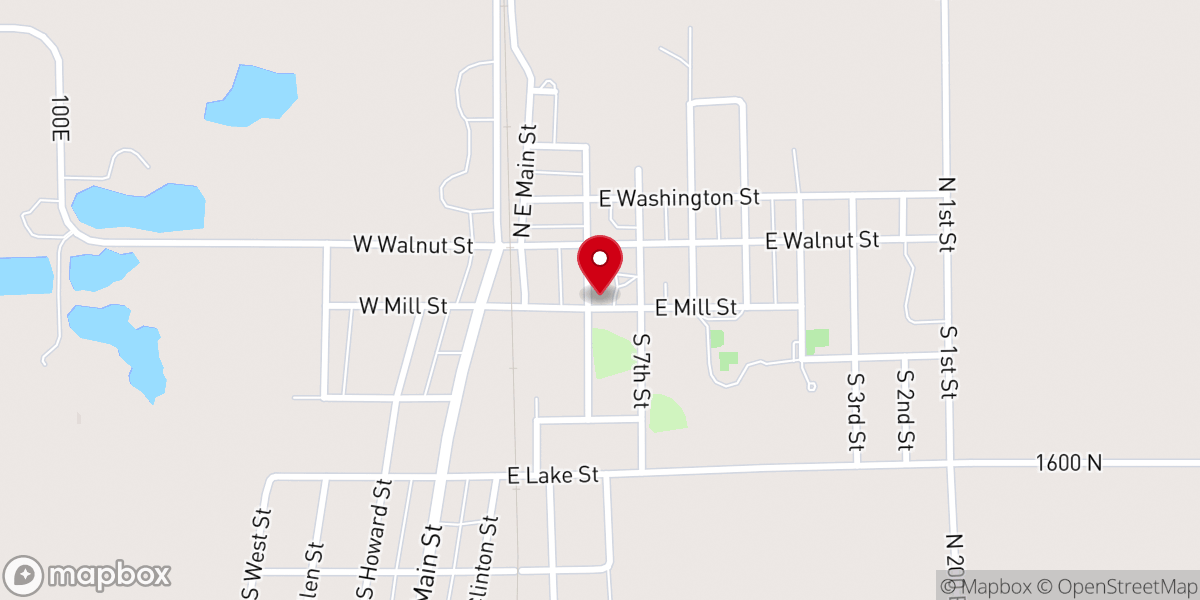 Map showing location of First Baptist Church of Summitville