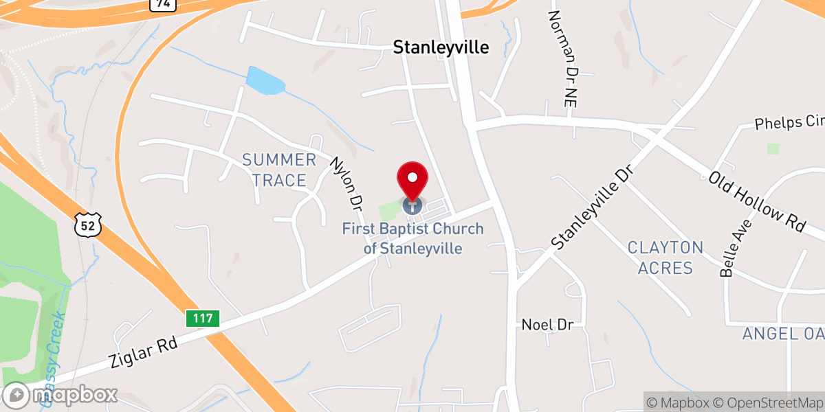 Map showing location of First Baptist Church of Stanleyville