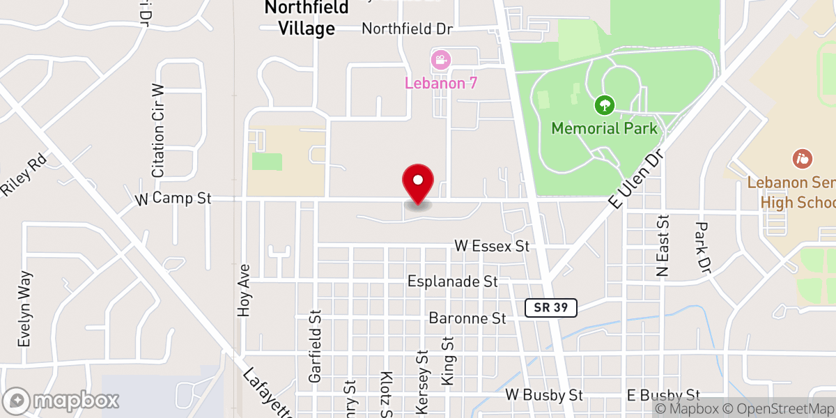 Map showing location of Indiana United Methodist Childrens Home