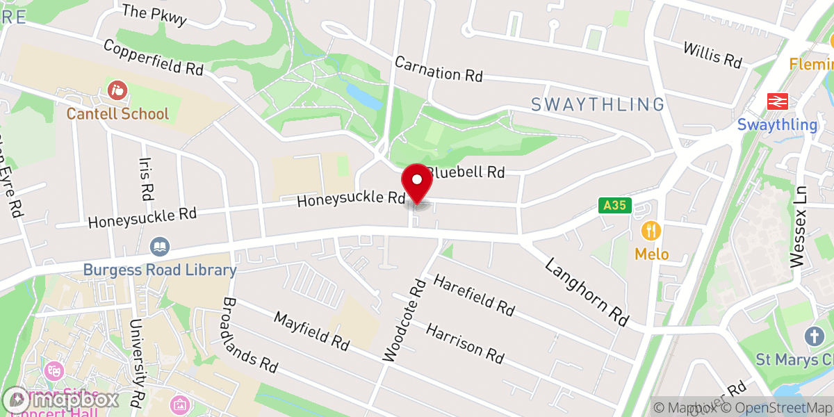 Map showing location of St. Alban's Church, Southampton