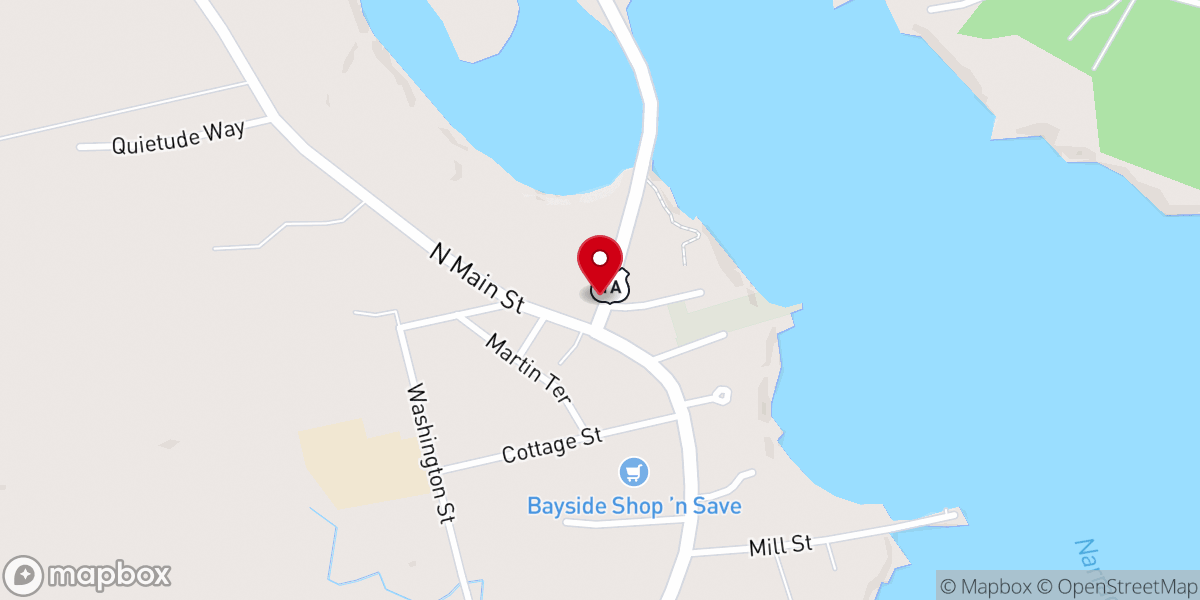 Map showing location of Milbridge Congregational Church
