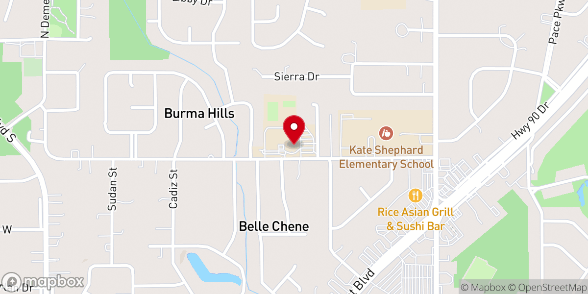 Map showing location of St. Dominic Catholic Church