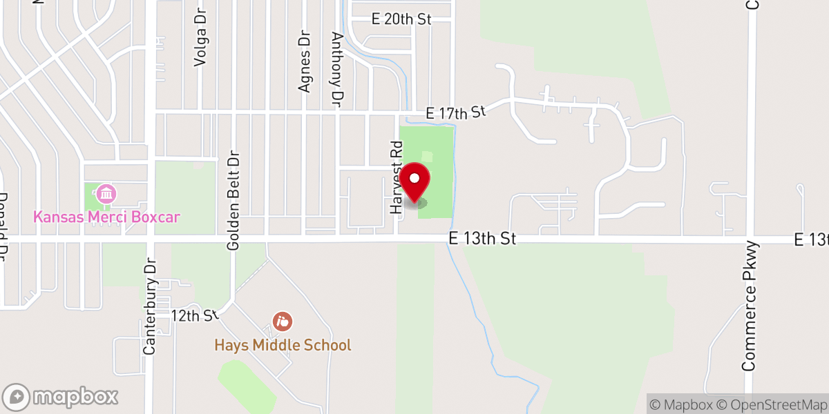 Map showing location of FHSU Christian Challenge