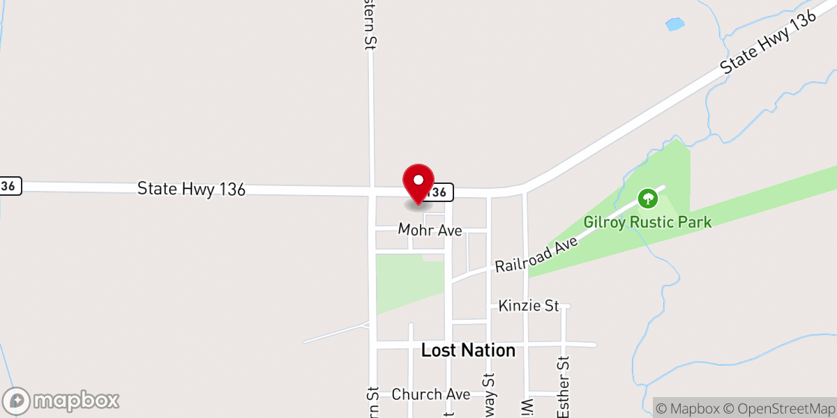 Map showing location of Sacred Heart Catholic Church