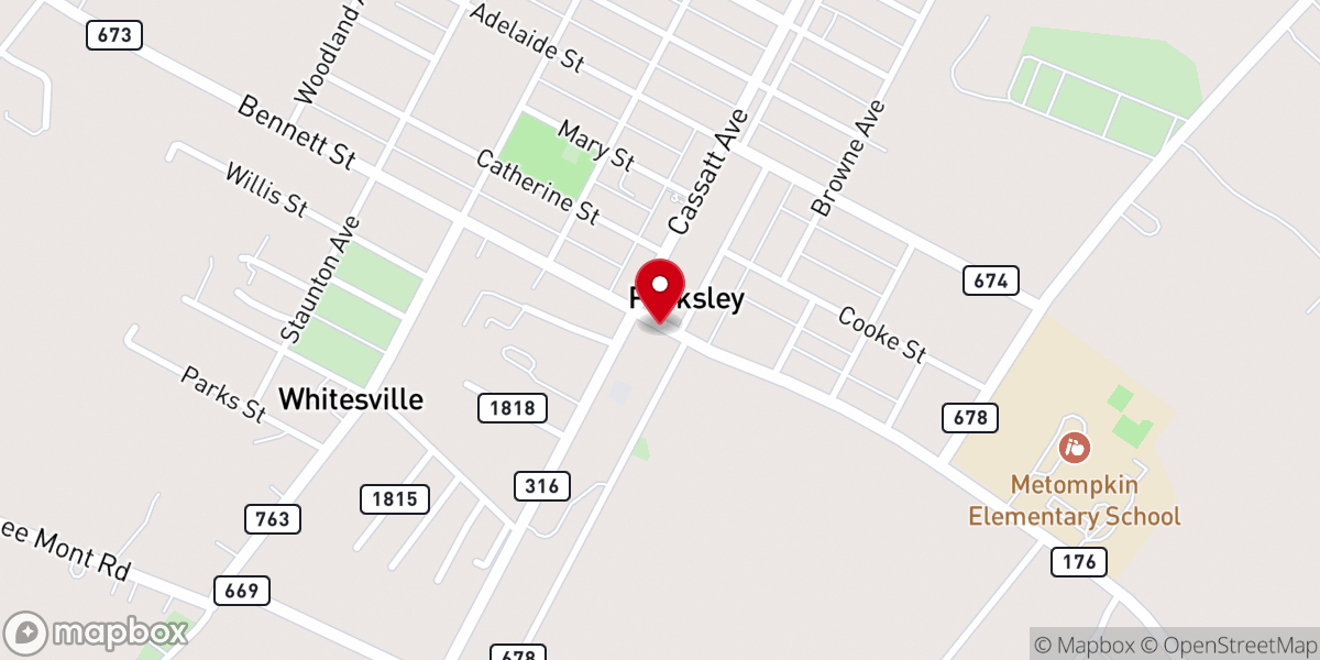 Map showing location of Tabernacle Saved by Grace