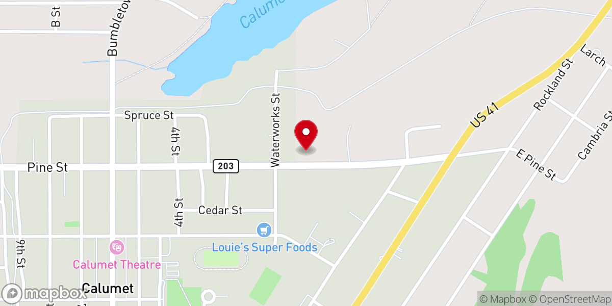 Map showing location of Siskiwit Reception Hall & Conference Center