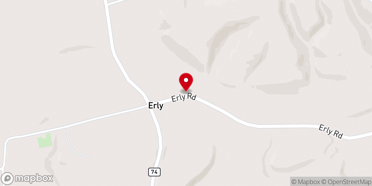 Map showing location of Pine Lawn Mennonite Chapel