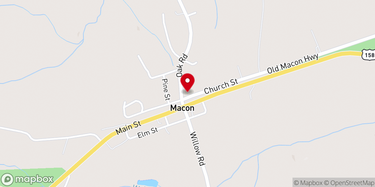 Map showing location of Macon Methodist Church